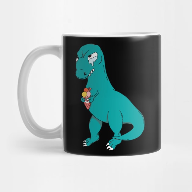 Funny T-Rex Dino with Ice Cream by Foxxy Merch